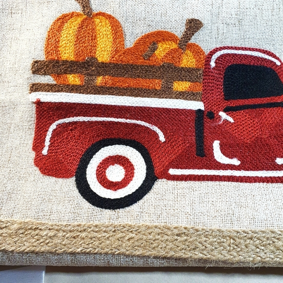 Hello Fall Embroidered Linen Table Runner - Picture 3 of 6